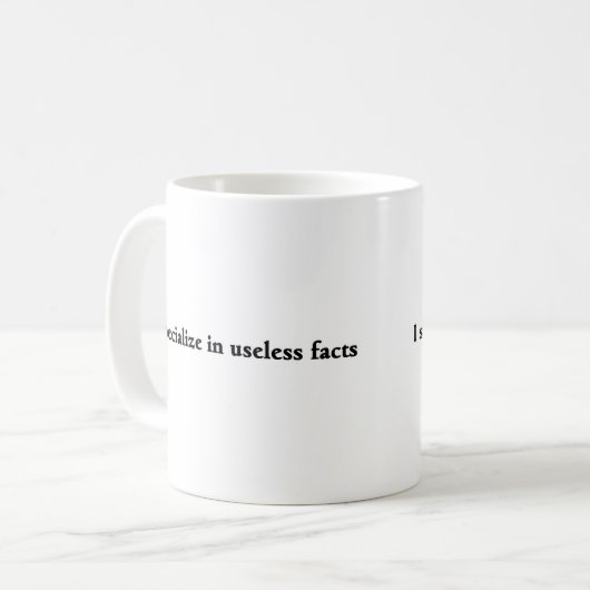 Mug Cuir épais | inutile drôle de baliverne des faits (Devant gauche)