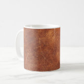 Mug cuir marron abstrait texture fond cuir, t (Devant gauche)