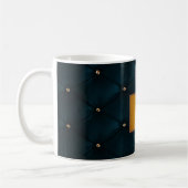 Mug Cuir vert élégant, Diamants, Monogramme (Gauche)
