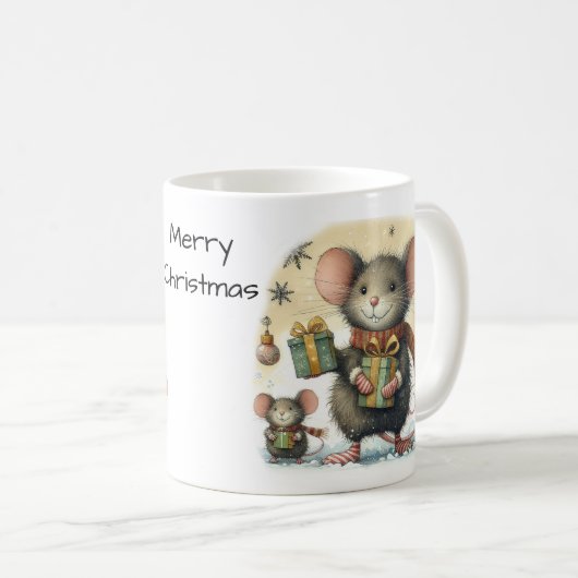 Mug Cuire à la souris avec des cadeaux enrobés (Devant droit)