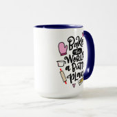 Mug Cuire le monde à la mode, un beurre, à la main (Devant droit)