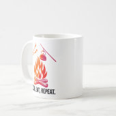 Mug Cuire Manger Répéter Funny Camping Conception de f (Devant gauche)