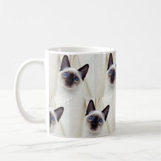 Mug Cuisine Beau Animal Blanc Noir Siamese Kitten Cat (Gauche)