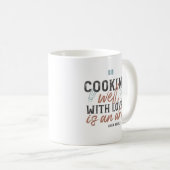 Mug Cuisine bien avec la typographie d'amour (Devant droit)
