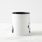 Mug Cuisine Blanc Noir Panda Moderne Rose Monogramme M (Centre)