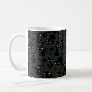 MUG CUISINE HALLOWEEN NOIR ADORABLE AUX YEUX VERTS