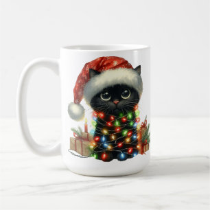 MUG CUISINE NOIRE ADORABLE ENVELOPPÉE DANS LES LUMIÈRE