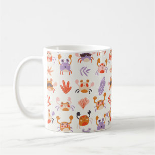 Mug Cuisine Océan Amis Coral Crab Aquarelle