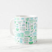 Mug Cuisine Rétro Menthe et Sarcelle (Devant gauche)