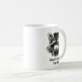 Mug Cuisine salle de bain Lavez vos mains Raccoon Anim (Devant droit)