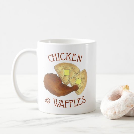Mug Cuisine soule classique Poulet frit et gaufres Din (Avec donut)