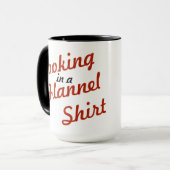 Mug Cuisiner Dans Une Chemise En Flanelle (Devant gauche)