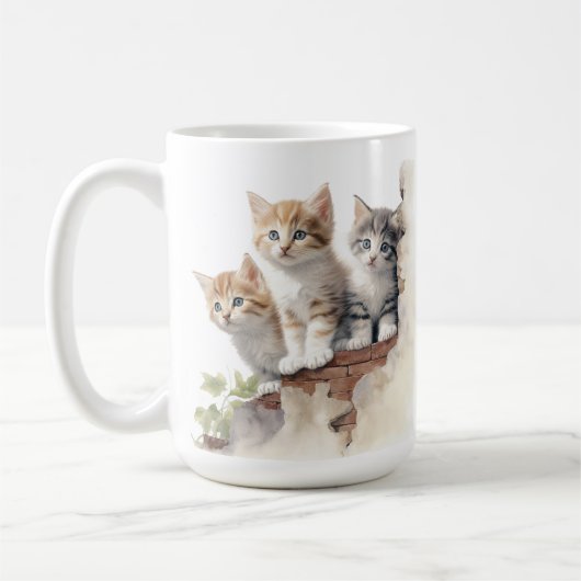 MUG CUISINES FLUFY ADORABLES SUR MUR EN BRIQUE (Gauche)
