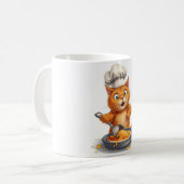 Mug Cuisinier Chat Mignon Faisant des Crêpes (Devant gauche)