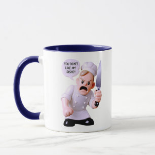 Mug Cuisinier En colère Dessin Animé de Cuisine Drôle