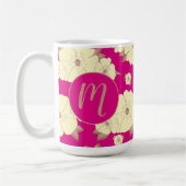 Mug Cuivre floral et jaune pastel sur Fuchsia Pink (Gauche)
