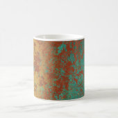 Mug Cuivre Turquoise Bleu Orange Texture Brown (Centre)