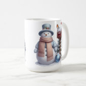 MUG CUL PASTEL HIVER SNOWMAN & SNOWY MAILBOX (Devant droit)