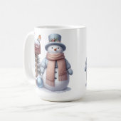 MUG CUL PASTEL HIVER SNOWMAN & SNOWY MAILBOX (Devant gauche)