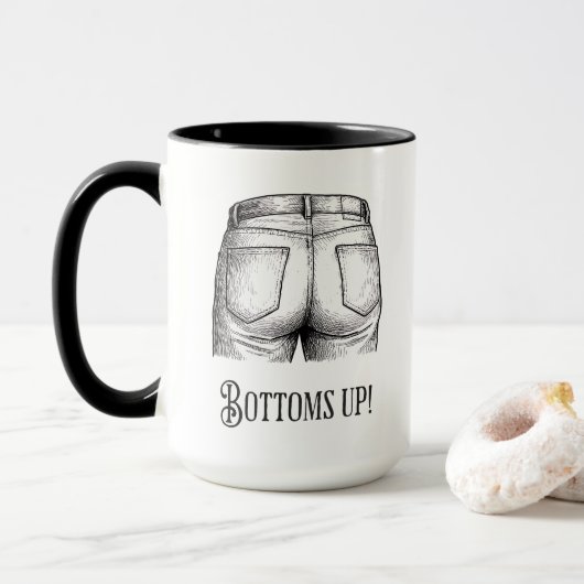 Mug Cul sec ! Cadeau drôle d'éléphant blanc Noël (Avec donut)