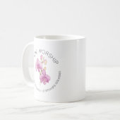 Mug Culte pure avec orchidées roses Convention 2025 (Devant gauche)