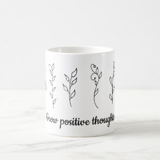 Mug Cultiver des fleurs de pensées positives Minimalis