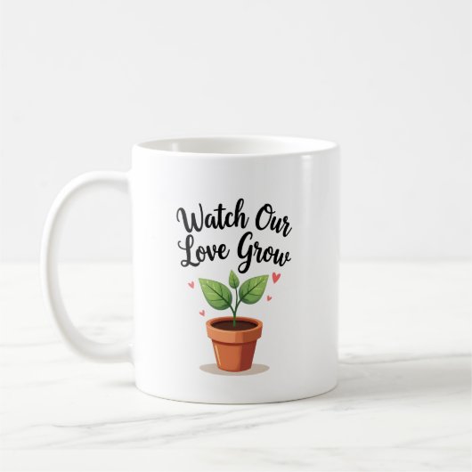 Mug Cultiver l'amour avec le design Plante de coeur (Gauche)