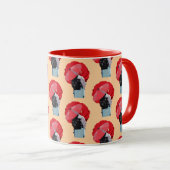 Mug Cultural Vermelho Floral Símbolo da Beleza Japão (Devant droit)