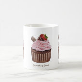 Mug Cupcake Aux Fraises Coupée En Aquarelle  (Centre)