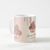 Mug Cupcake Bakery Pastry Chef Glitter Drips Rose Gold (Devant gauche)