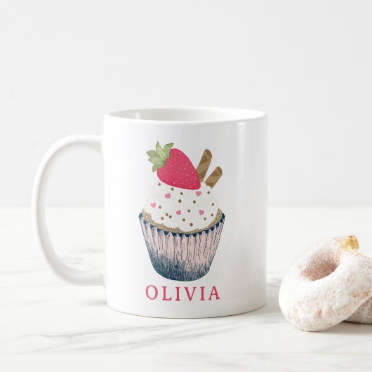 Mug Cupcake personnalisé - mignon cadeau d'anniver (Avec donut)