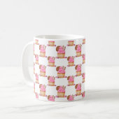 Mug Cupcake Rose Aquarelle Avec Motif Chocolat (Devant gauche)