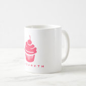 Mug Cupcake rose avec cerise sur le dessus (Devant droit)