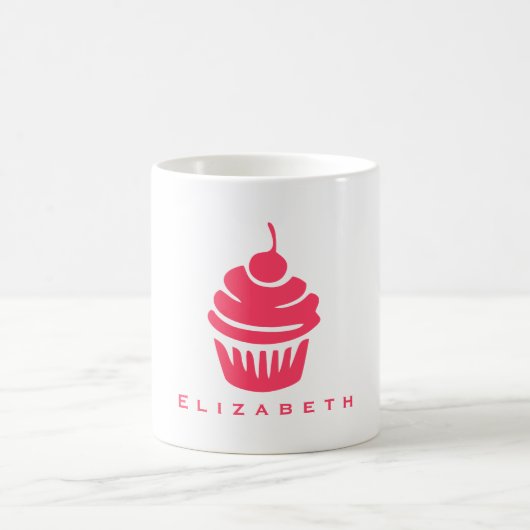 Mug Cupcake rose avec cerise sur le dessus (Centre)