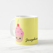 Mug Cupcake Rose, Mignonne Coupe Personnalisée, Pl (Devant gauche)