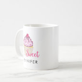 Mug Cupcake sucré avec framboise sur le dessus (Devant gauche)