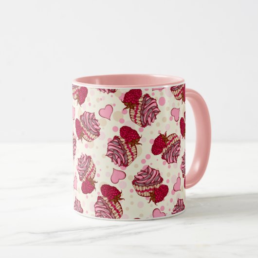 Mug Cupcakes aux framboises (Devant droit)