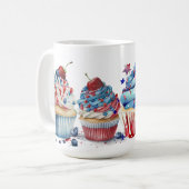 MUG CUPCAKES PATRIOTIQUES BLEU BLANC ROUGE (Devant gauche)