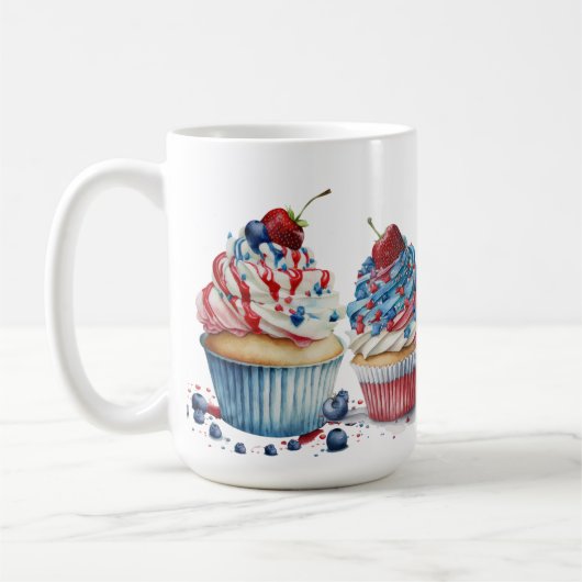 MUG CUPCAKES PATRIOTIQUES BLEU BLANC ROUGE (Gauche)