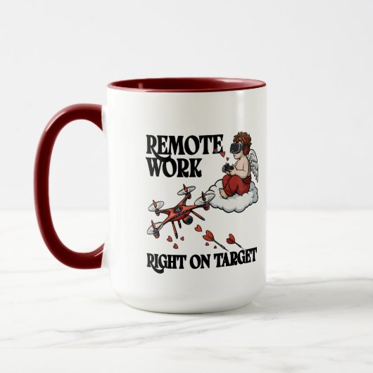 Mug Cupid Remote Work, Valentine's Day (Gauche)