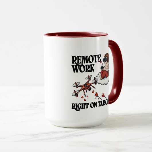 Mug Cupid Remote Work, Valentine's Day (Devant droit)