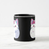 Mug Cupide chaton blanc Kitty avec botte rose (Centre)