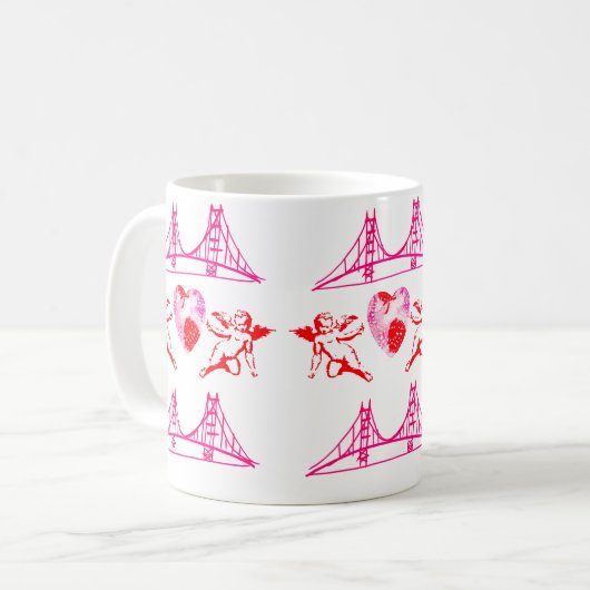 Mug Cupides roses de San Francisco (Devant gauche)