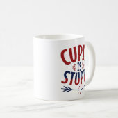 Mug Cupidon est stupide anti-Saint Valentin célibatair (Devant droit)