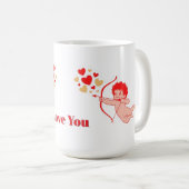 Mug Cupidon mignon avec arc et flèche (Devant droit)