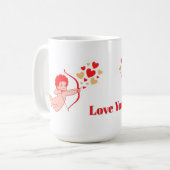 Mug Cupidon mignon avec arc et flèche (Devant gauche)