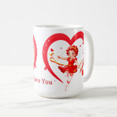 Mug Cupidon mignon avec arc et flèche (Devant droit)
