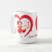 Mug Cupidon mignon avec arc et flèche (Devant gauche)
