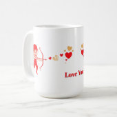 Mug Cupidon mignon avec arc et flèche (Devant gauche)