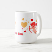 Mug Cupidon mignon avec arc et flèche (Devant droit)
